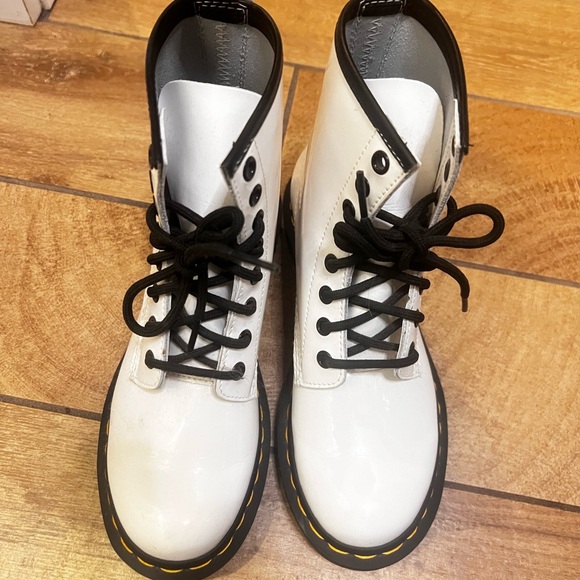 Dr. Martens Shoes - Dr. Martens White Lace-Up Boots